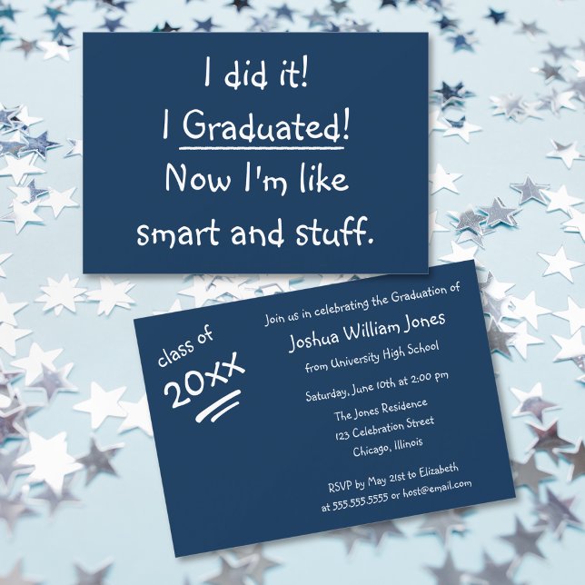 I Graduated Funny Graduation Party Invitation Card (I Graduated Funny Graduation Party Invitation Card)