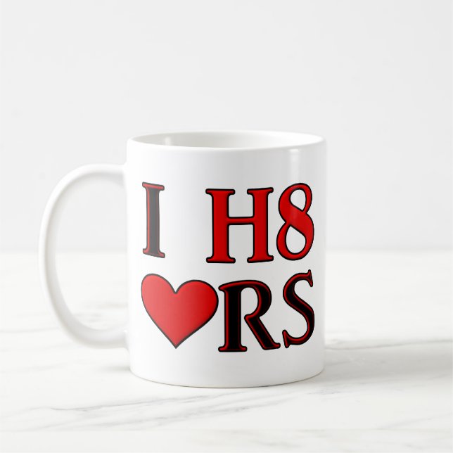 I H8 Coeur drôle Mug (Gauche)