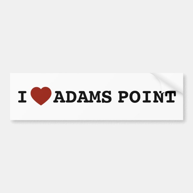 I heart Adams Point Bumper Sticker (Devant)