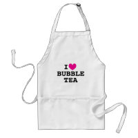 I heart Bubble Tea drôle tablier cuisine blanche