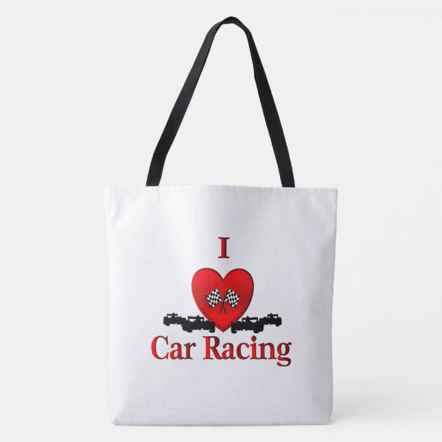 I Heart Car Racing Sac fourre-tout (Devant)