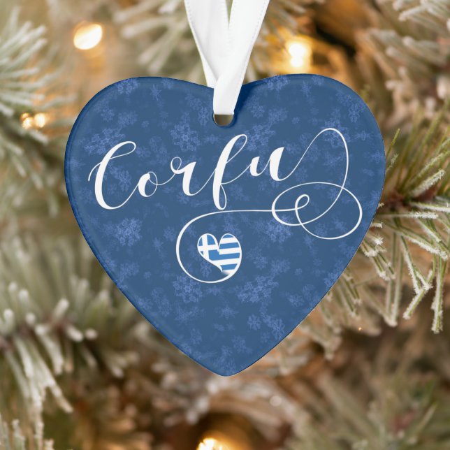 I Heart Corfu, drapeau grec, Kerkyra (Arbre)