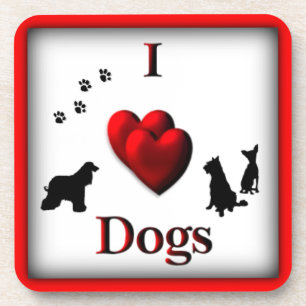 I Heart Dogs Carré Boire Dessous de verre