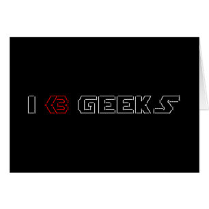 I Heart Geeks ASCII ART Carte de voeux
