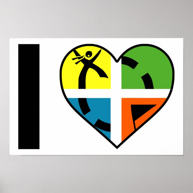 I Heart Geocaching Funny Poster (Devant)