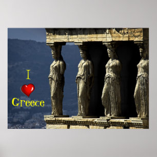 I heart Greece poster print / toile