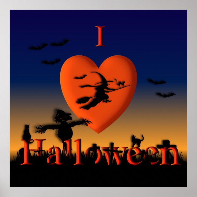 I Heart Halloween Poster Artistique Imprimer (Devant)
