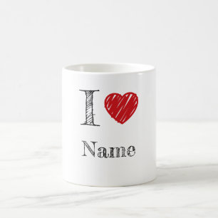 I HEART (nom personnalisable) Café Mug