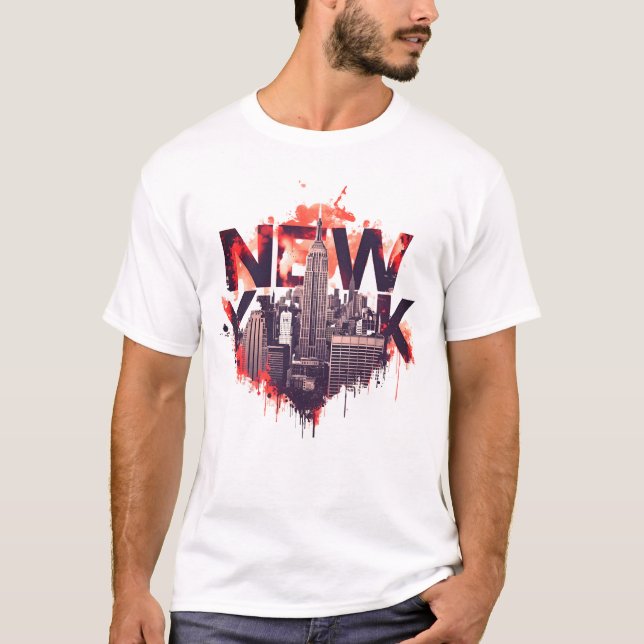 I Heart NYC" T-shirt - Casual New York City Urban  (Devant)
