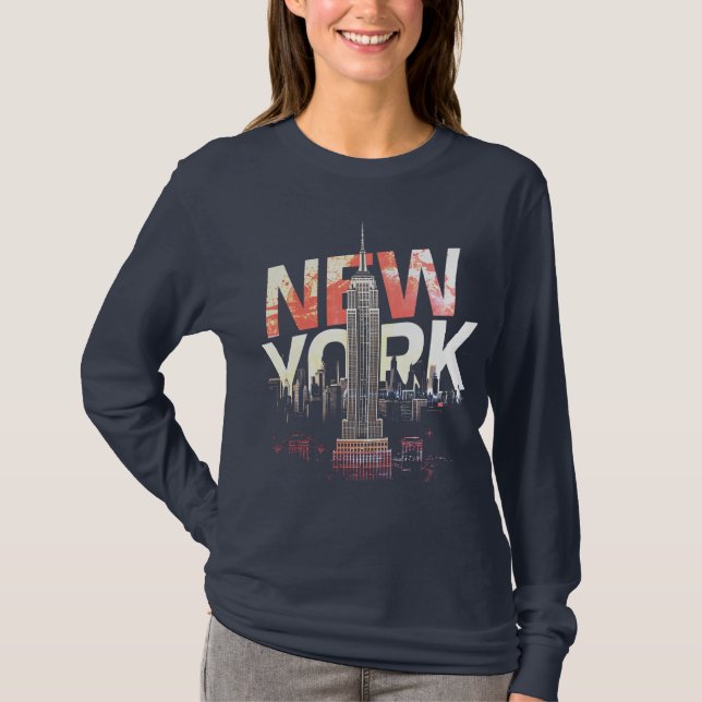 I Heart NYC" T-shirt - Casual New York City Urban  (Devant)