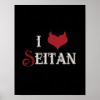 I "heart" Seitan drôle design végétalien Poster