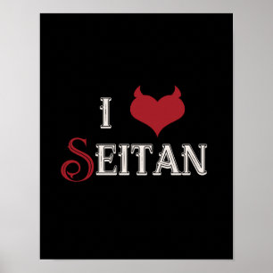 I "heart" Seitan drôle design végétalien Poster