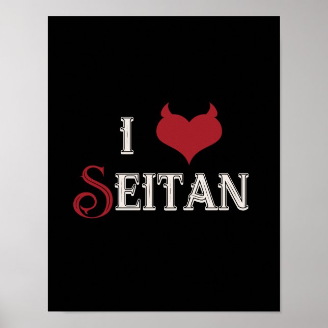 I "heart" Seitan drôle design végétalien Poster (Devant)