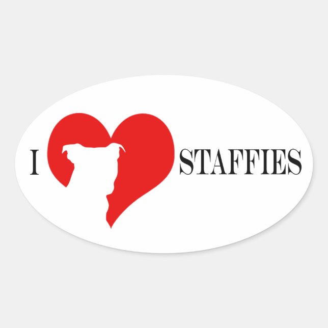 i heart Staffy - Stickers ovale (Devant)