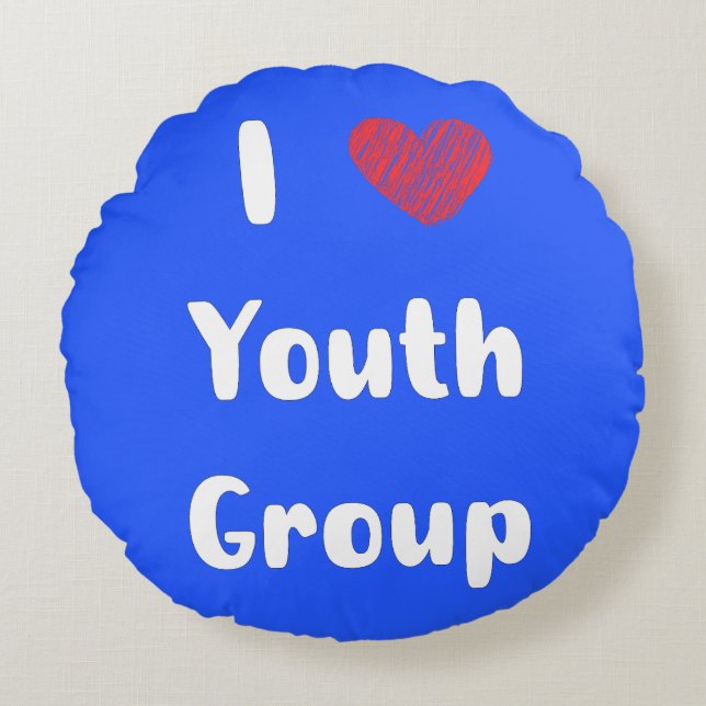 I Heart Youth Group Coussin rond (Devant)