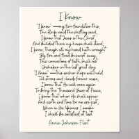 "I Know" Annie Johnson Flint Value Poster (Matte)