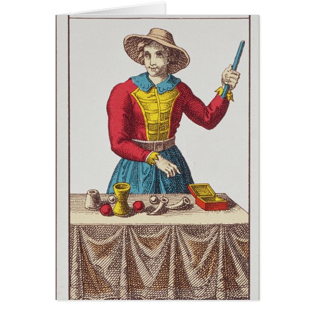 I le magicien, sept cartes de tarot (Devant)