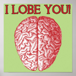 I Lobe You Geek Nerd Love Funny Poster Signe
