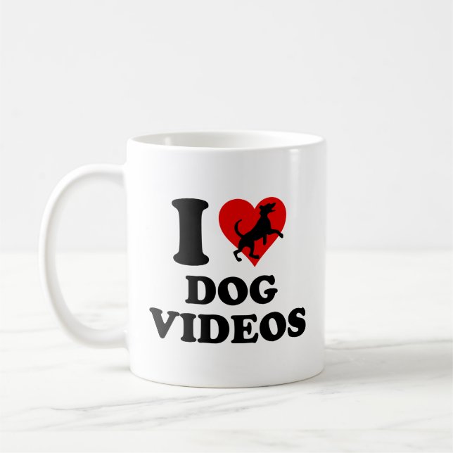 I Log Chien Vidéos Café Mug (Gauche)