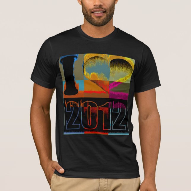 I love 2012 - Pop Art Vintage - T-Shirt (Devant)