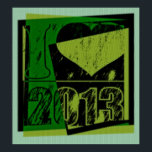I love 2013 - Hexagonal pixels Pop Art - Poster<br><div class="desc">J'aime les années 2000</div>