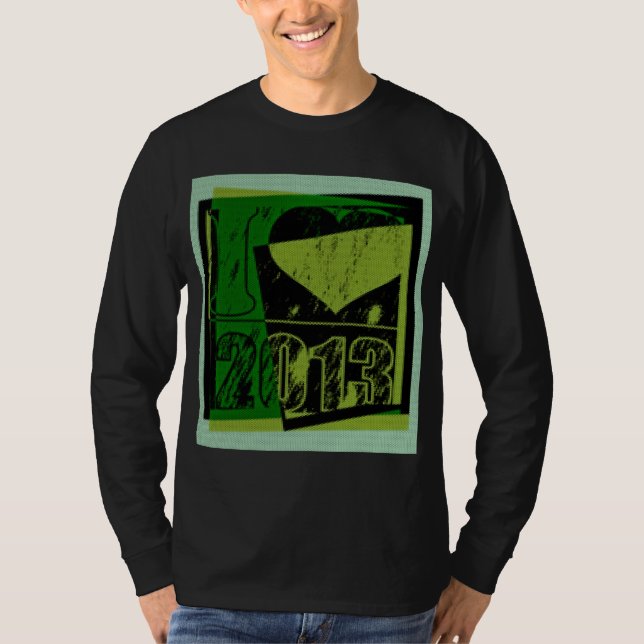I love 2013 - Hexagonal pixels Pop Art - T-Shirt (Devant)