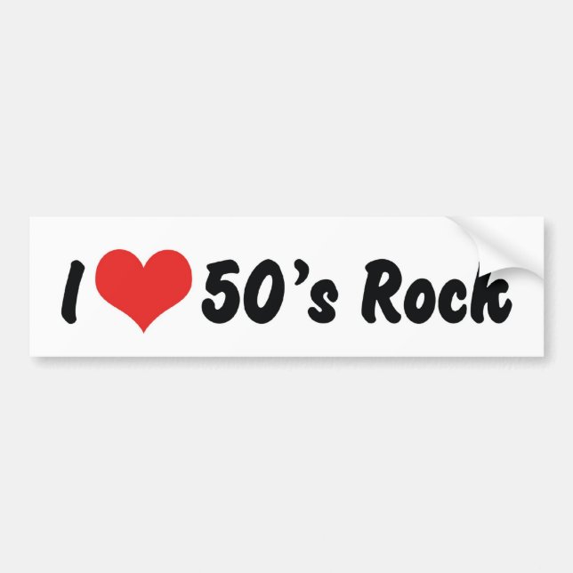 I Love 50's Rock 'n Roll Bumper Sticker (Devant)