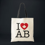 I Love AB | I Love Alberta Canada Custom Sac fourr<br><div class="desc">Faites savoir à tout le monde combien vous aimez la ville de l'Alberta avec ce sac fourre-tout "I Love AB" personnalisable avec typographie rétro et accent de coeur de feuille d'érable. Personnalisez en ajoutant votre nom. D'autres pays,  États,  provinces et villes sont disponibles.</div>