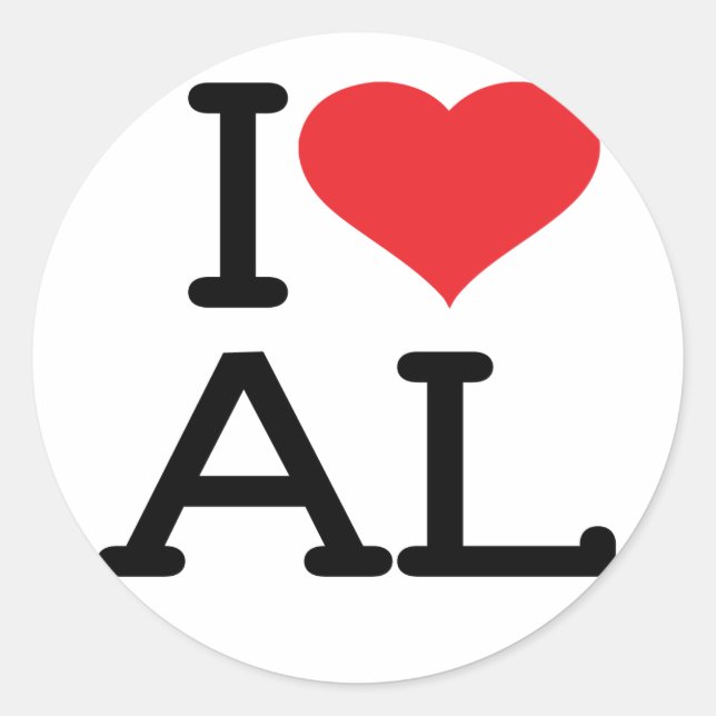 I Love AL 6 pk Stickers (Devant)