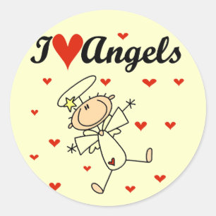 I Love Angels Stickers