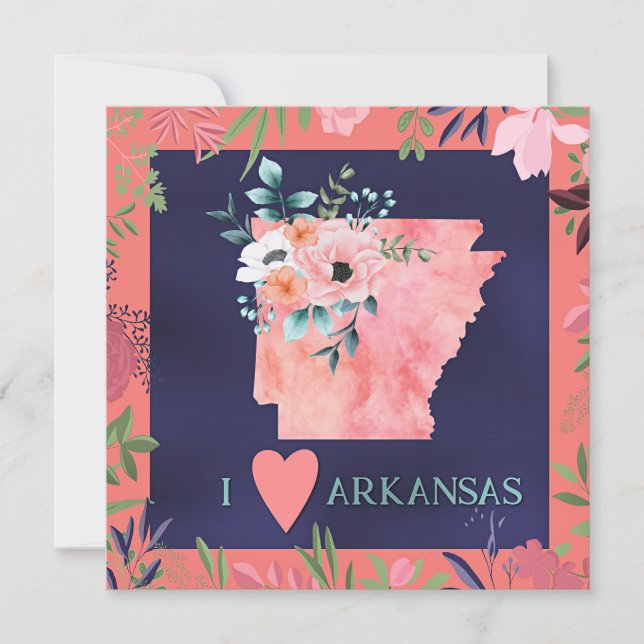 I Love Arkansas, aquarelle florale, (Devant)