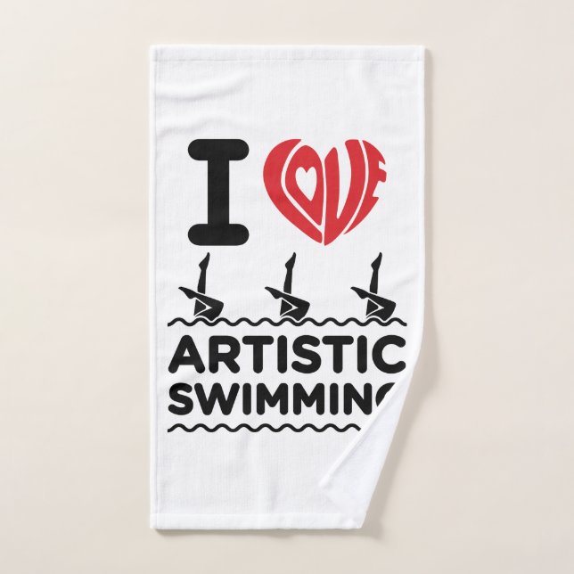 I Love Artistic Swimmer Synchro (Serviette à main)