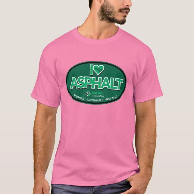 I Love Asphalt Homme T-Shirt - Rose (Devant)