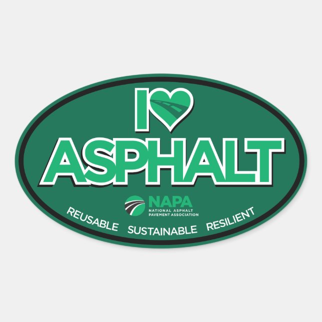 I Love Asphalt Stickers - Oval (Devant)