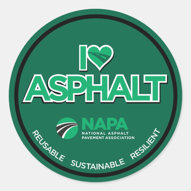 I Love Asphalt Stickers - Round (Devant)