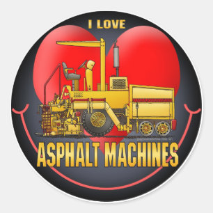 I Love Asphalte Paving Machines Sticker pour enfan