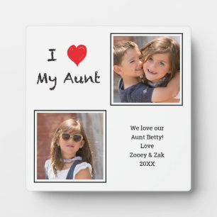 I Love Aunt 2 Photo Plaque