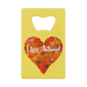 I Love Automne!—Rouge Aspen Leaf Heart 1