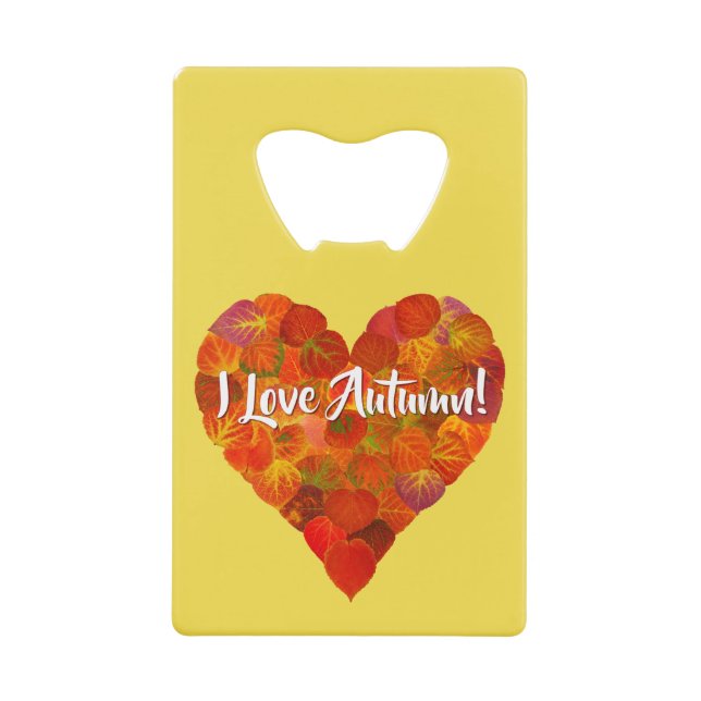 I Love Automne!—Rouge Aspen Leaf Heart 1 (Devant)