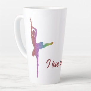 I Love Ballet Latte Mug avec Silhouette Ballerina