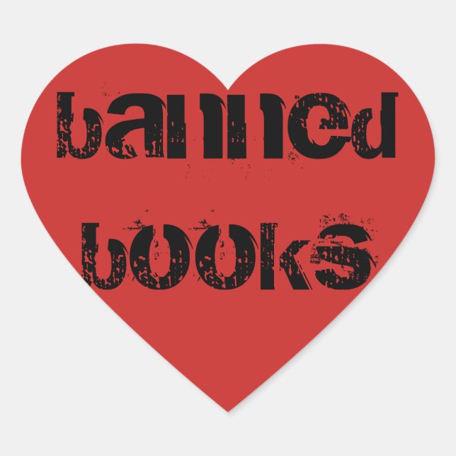 I Love Banned Book Stickers Coeur rouge (Devant)