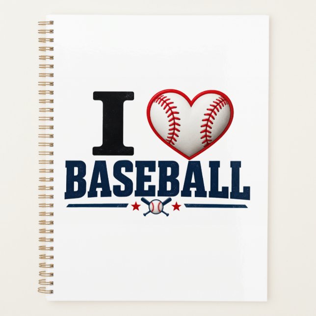 I Love Baseball Player & Team Planner Design (Devant)