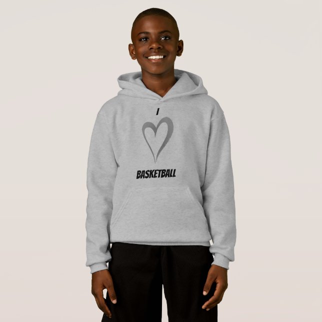 I Love Basketball - Enfants Sweat - shirt à capuch (Devant entier)