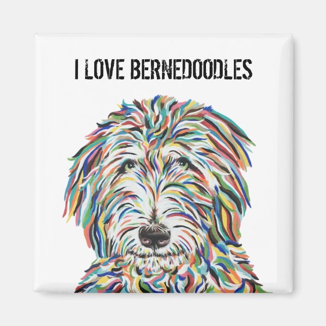 I Love Bernedoodles Magnet (Devant)