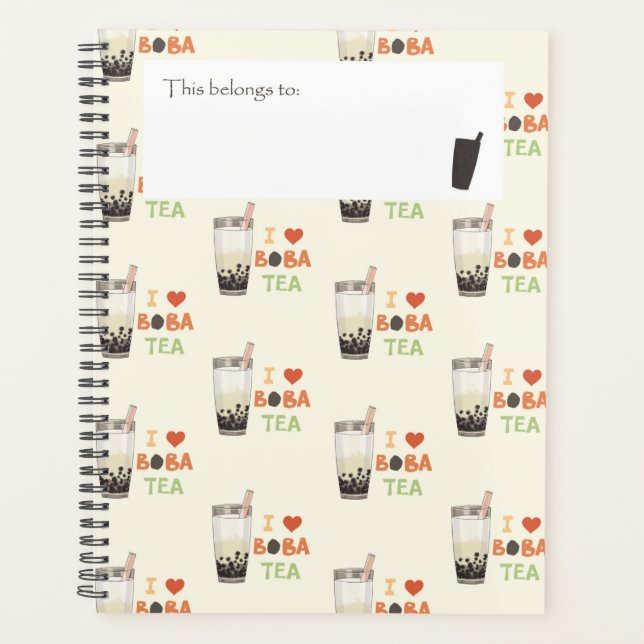 I Love Boba Tea Planner (Devant)