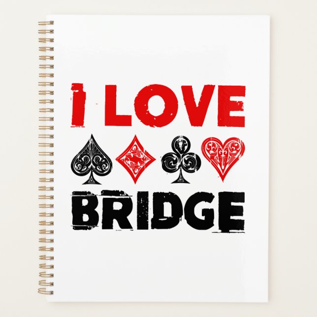 I Love Bridge Card Joueur passionné (Devant)