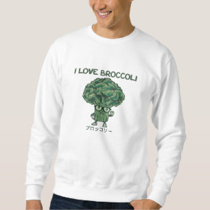 I Love Broccoli, Kawaii Cute Japonais Vegan Sweat