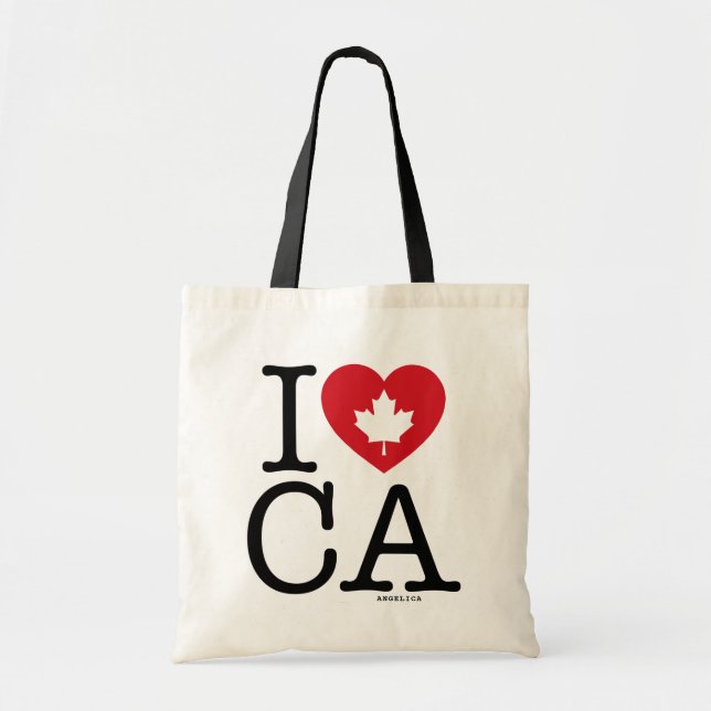 I Love CA | I Love Canada Sac fourre-tout personna (Devant)
