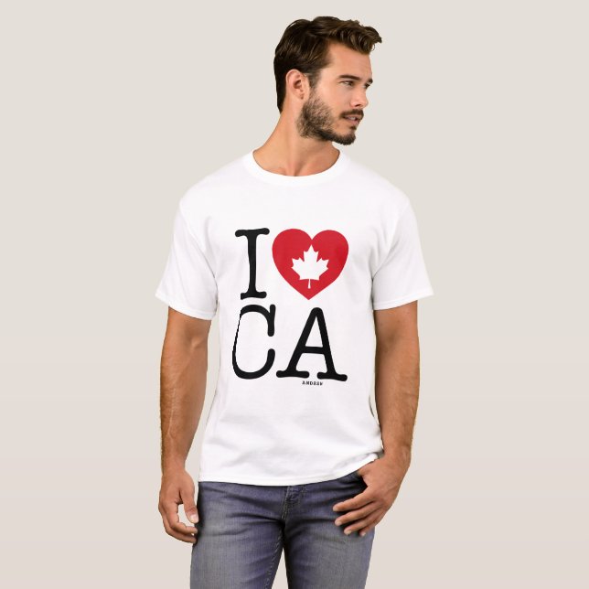 I Love CA | J'aime le T-shirt sur mesure pour homm (Devant entier)