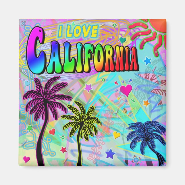 I LOVE California Vivid Romance Magnet (Devant)